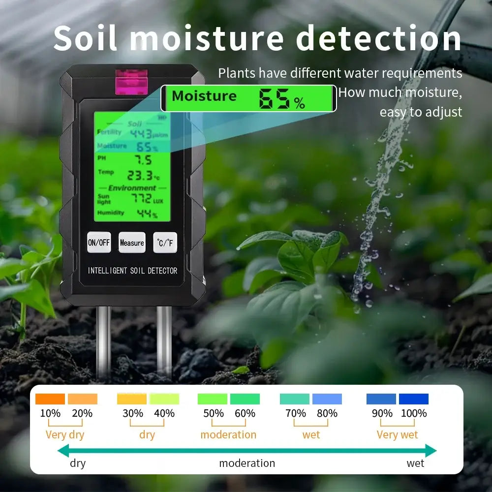 Testeur de sol numérique 6-en-1 – pH humidité et fertilité - ST-03 / France - Testeur de sol numérique