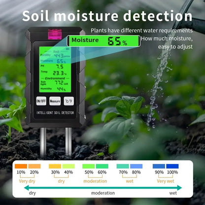Testeur de sol numérique 6-en-1 – pH humidité et fertilité - ST-03 / France - Testeur de sol numérique