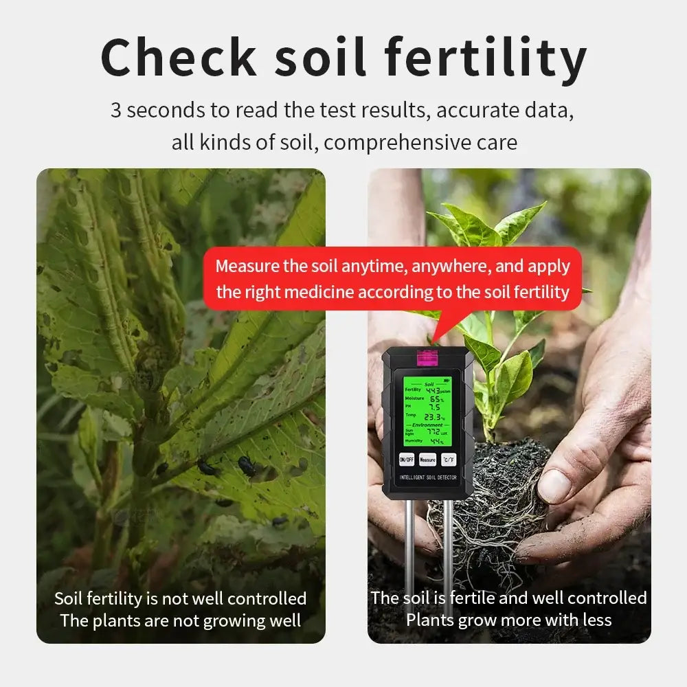 Testeur de sol numérique 6-en-1 – pH humidité et fertilité - ST-03 / France - Testeur de sol numérique