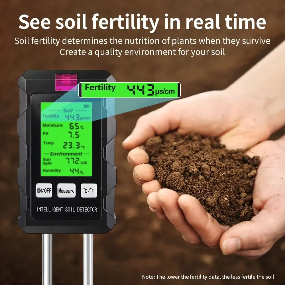 Testeur de sol numérique 6-en-1 – pH humidité et fertilité - ST-03 / France - Testeur de sol numérique