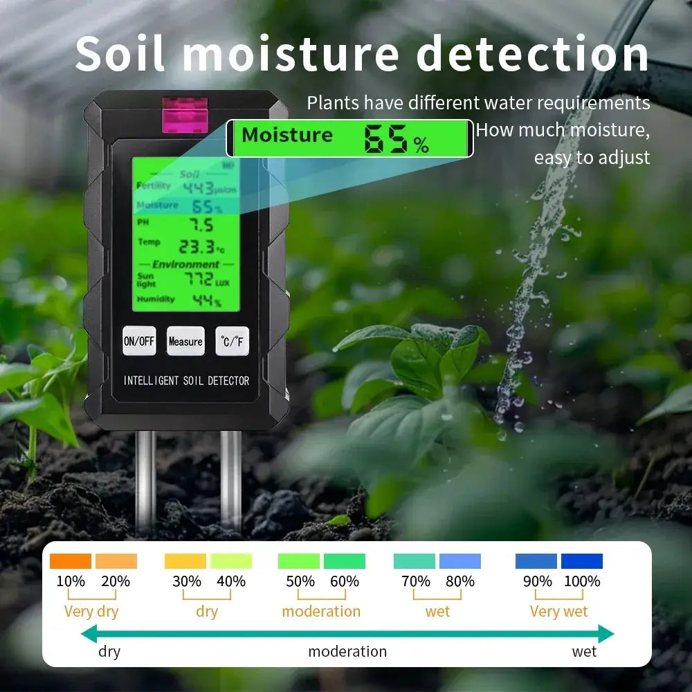 Testeur de sol numérique 6-en-1 – pH humidité et fertilité - ST-03 / France - Testeur de sol numérique