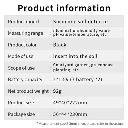 Testeur de sol numérique 6-en-1 – pH humidité et fertilité - ST-03 / France - Testeur de sol numérique