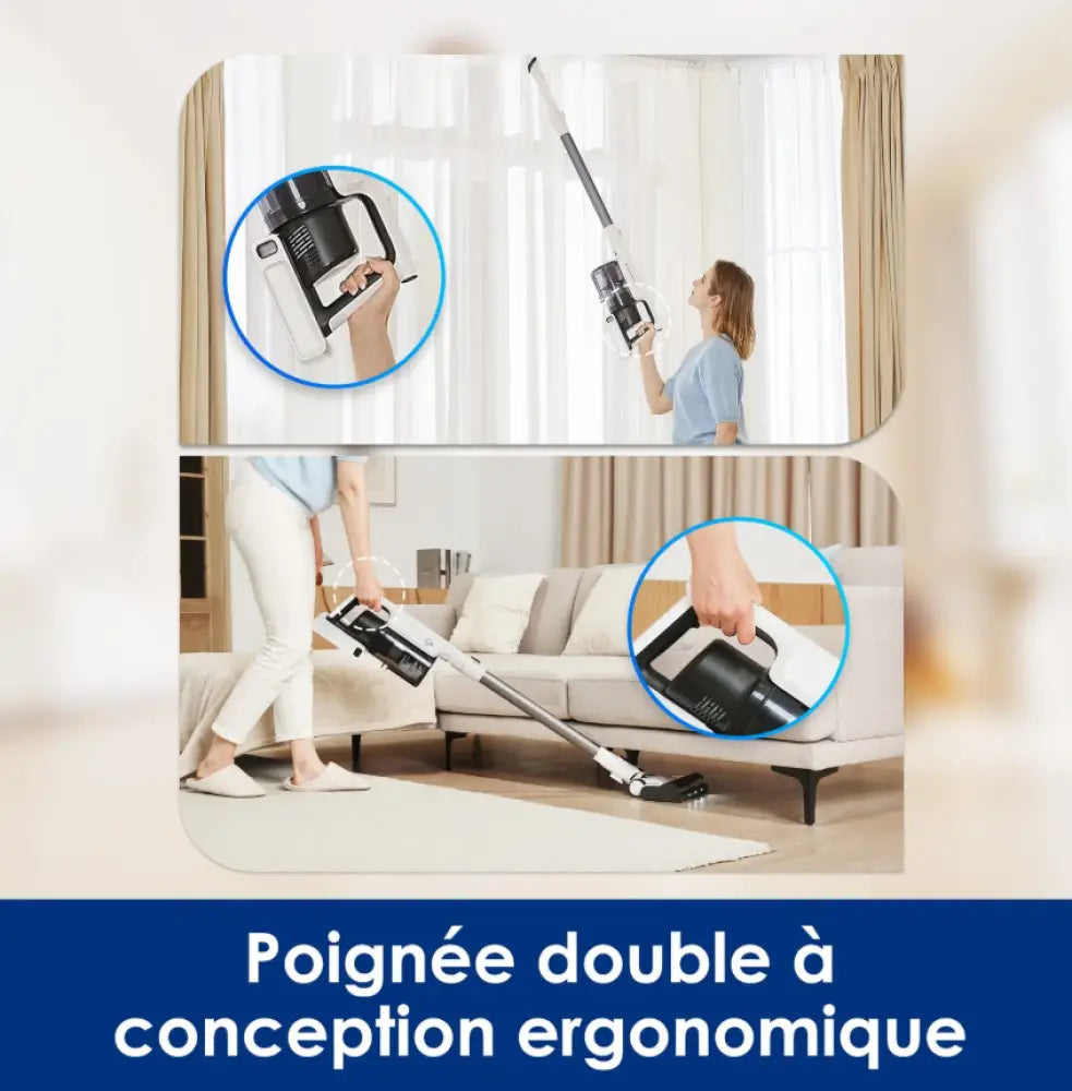 Tineco A30S — Aspirateur balai sans fil 60 min, réservoir 1 L