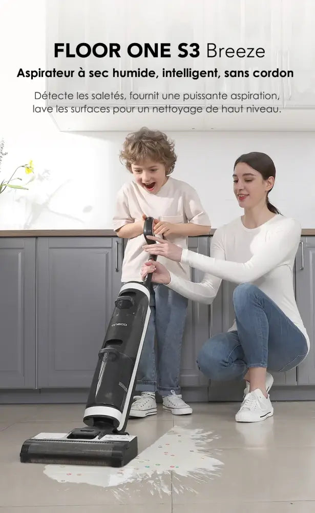 Tineco Floor One S3 Breeze — Aspirateur laveur sans fil autonettoyant