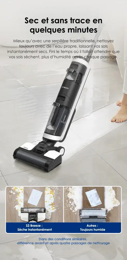 Tineco Floor One S3 Breeze — Aspirateur laveur sans fil autonettoyant