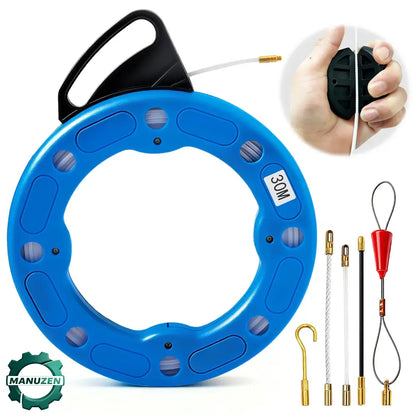 Tire-fil polyester 30 m × 4 mm – avec étui - Depuis l’Allemagne / Bleu - tire fil polyester 30 m