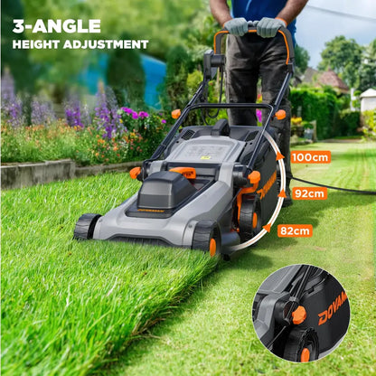 Tondeuse électrique 1500 W DOVAMAN 36 cm paillage ramassage 2 en 1