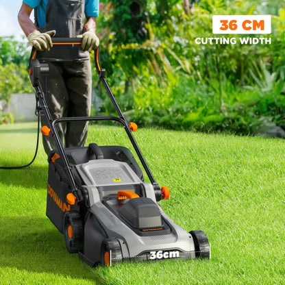 Tondeuse électrique 1500 W DOVAMAN 36 cm paillage ramassage 2 en 1