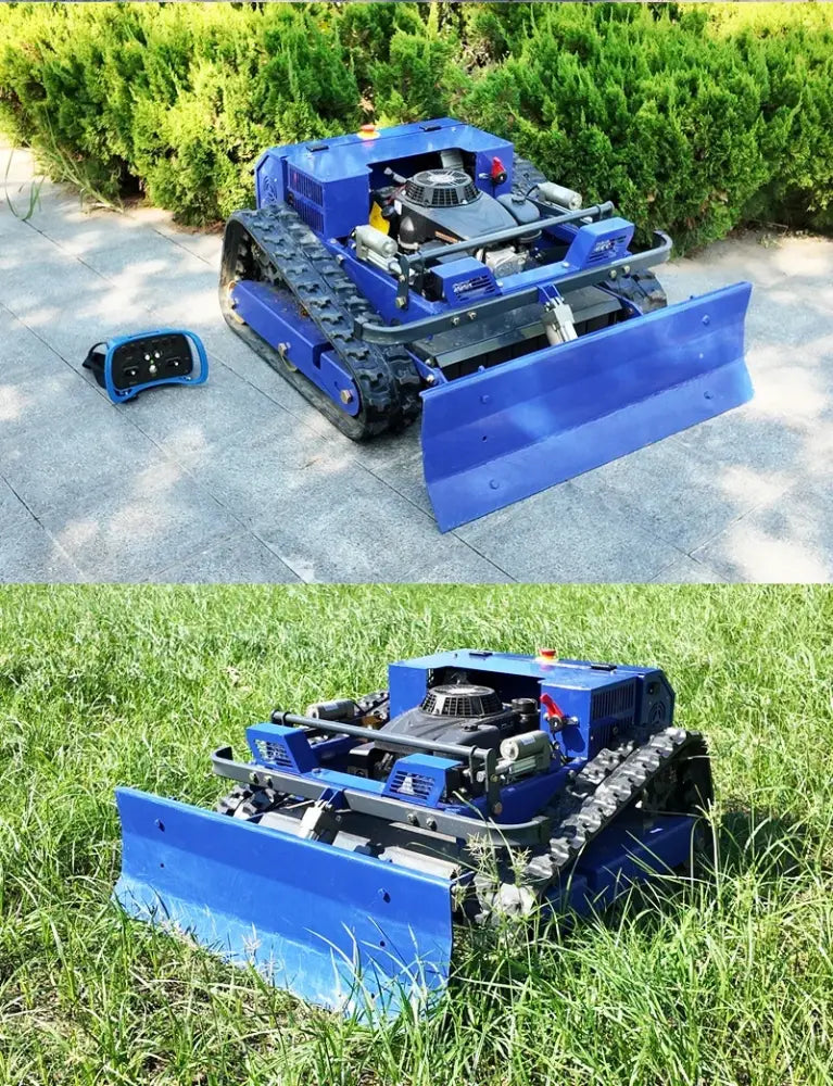 Tondeuse radiocommandée sur chenilles 9 CV – coupe 55 cm - Bleu / Prise européenne / Allemagne - Tondeuse
