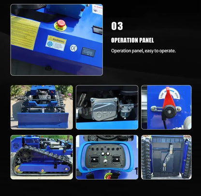 Tondeuse radiocommandée sur chenilles 9 CV – coupe 55 cm - Bleu / Prise européenne / Allemagne - Tondeuse