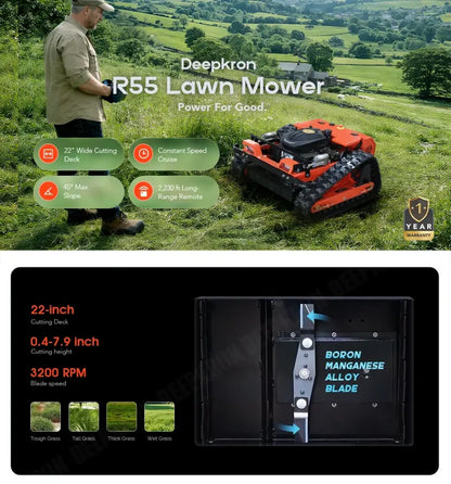 Tondeuse télécommandée agricole R550, coupe 500 mm — DEEPKRON