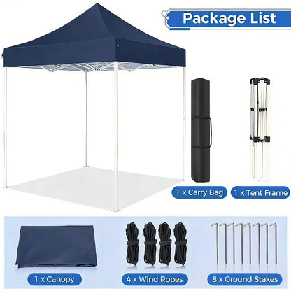 Tonnelle pliante 3 × 3 m imperméable anti-UV – structure aluminium - Bleu foncé – 2 × 2 m / France - Tonnelle pliante