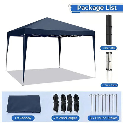 Tonnelle pliante 3 × 3 m imperméable anti-UV – structure aluminium - Bleu foncé – 3 × 3 m / France - Tonnelle pliante