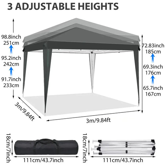 Tonnelle pliante 3X3M jardin ultra imperméable anti UV camping