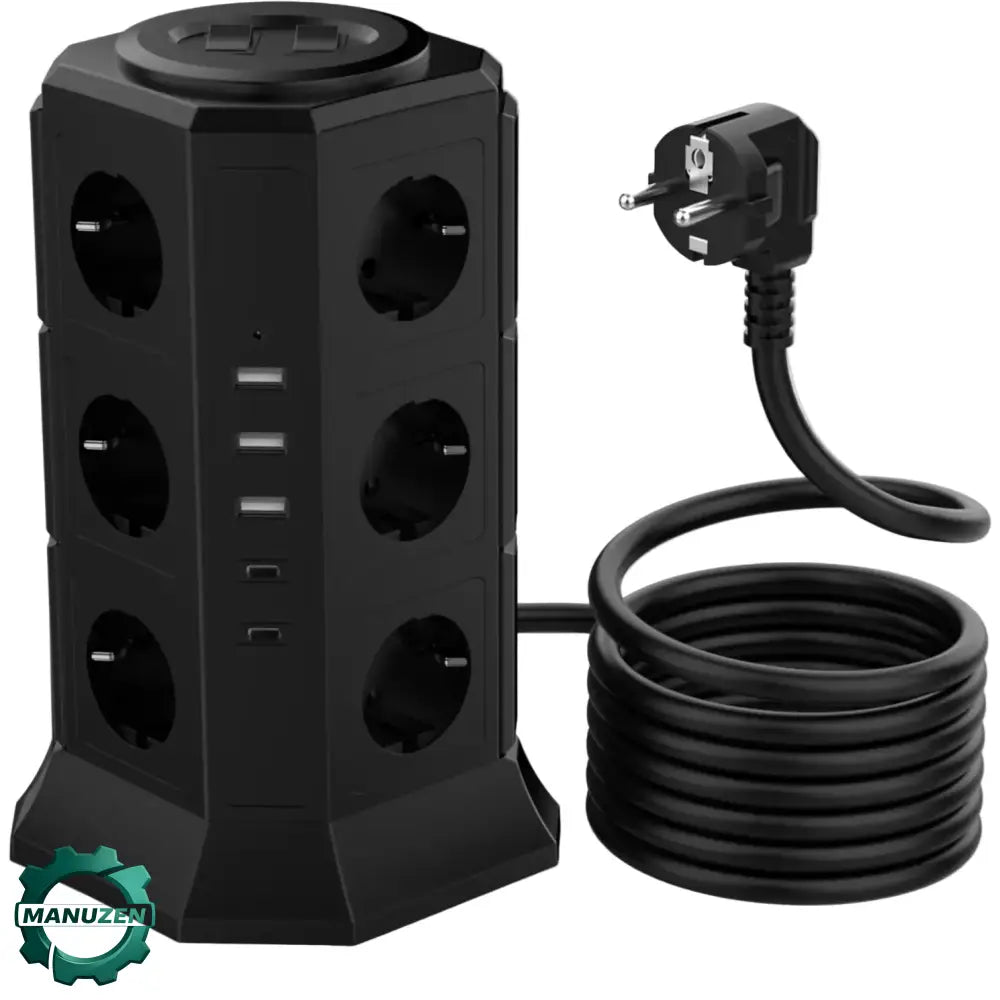 Tour multiprise 12 prises USB-C – 4000 W câble 2 m - 12 prises + 3 USB-A + 2 USB-C / Prise européenne / France
