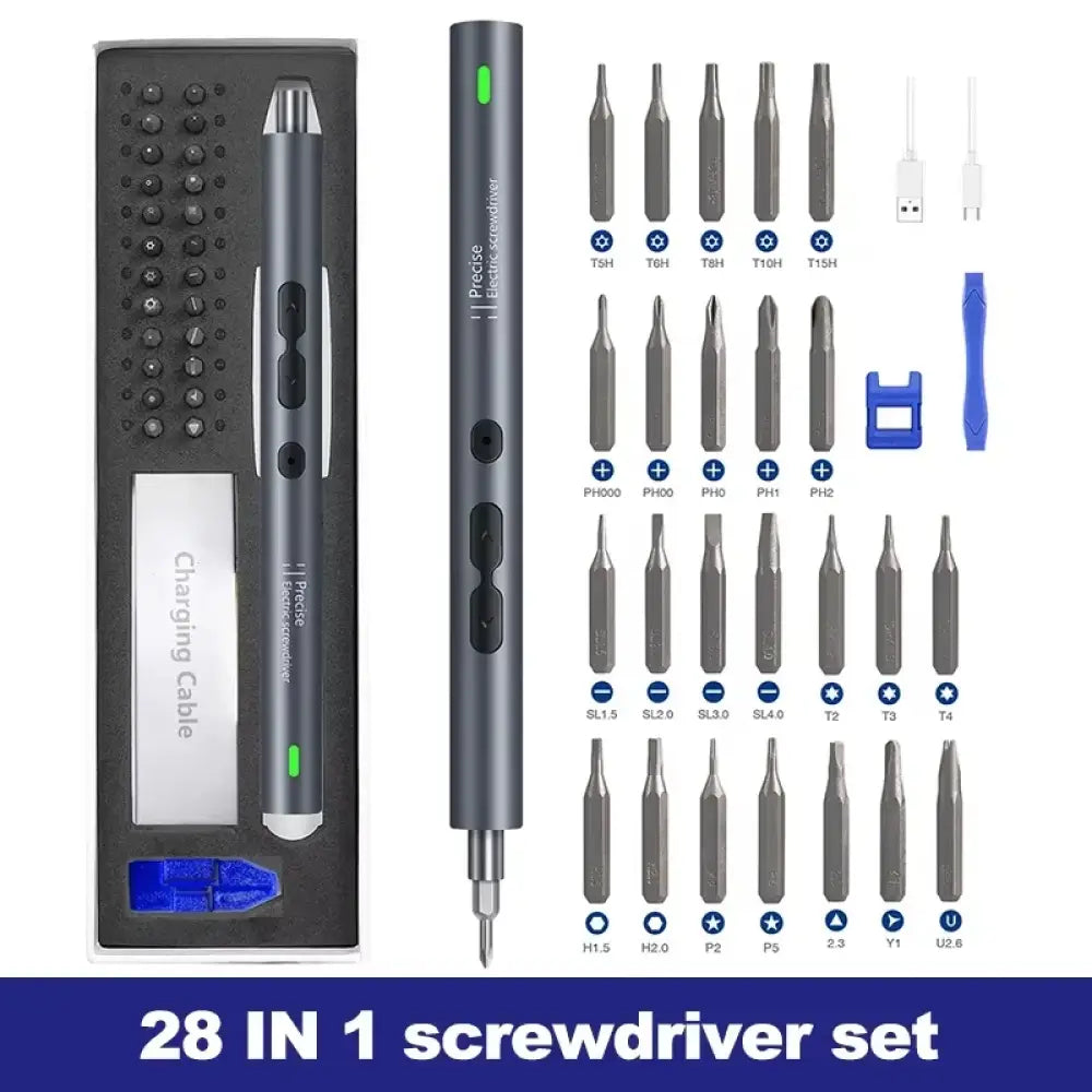 Tournevis électrique de précision 3,6 V – coffrets 28 ou 62 pièces