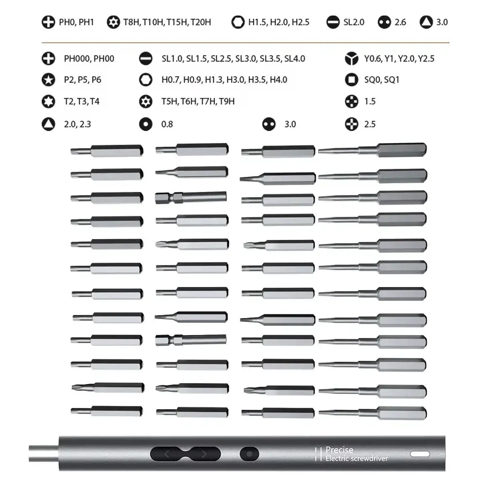 Tournevis électrique de précision 3,6 V – coffrets 28 ou 62 pièces