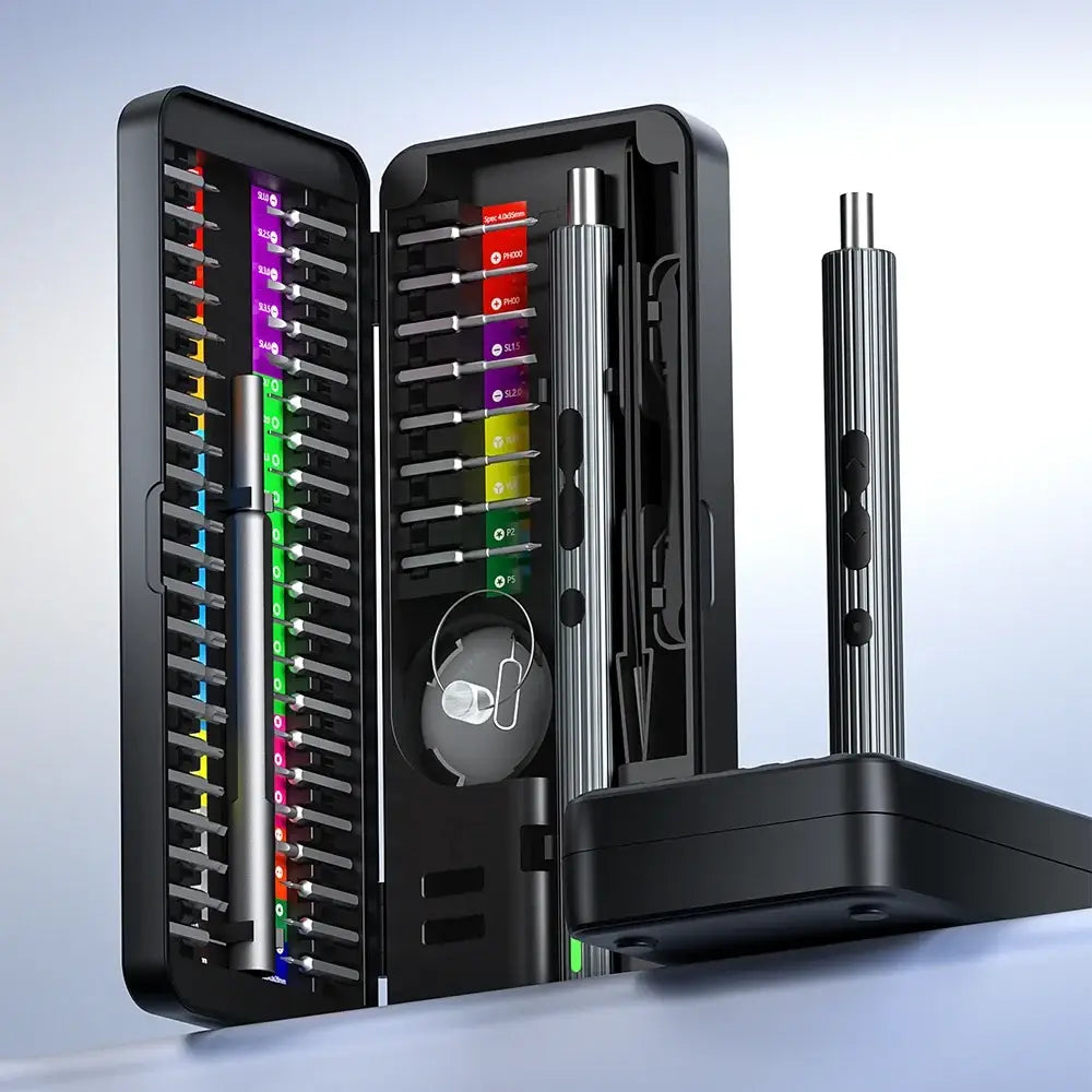 Tournevis électrique de précision 58-en-1 – USB-C et LED - Kit 58 pièces / France - Tournevis électrique de précision