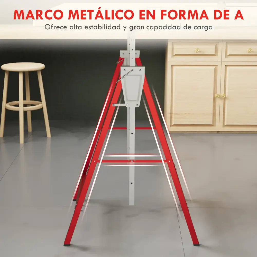 Tréteaux pliants réglables 80–130 cm – lot de 2 en acier - Espagne - tréteaux réglables hauteur 80 130 cm