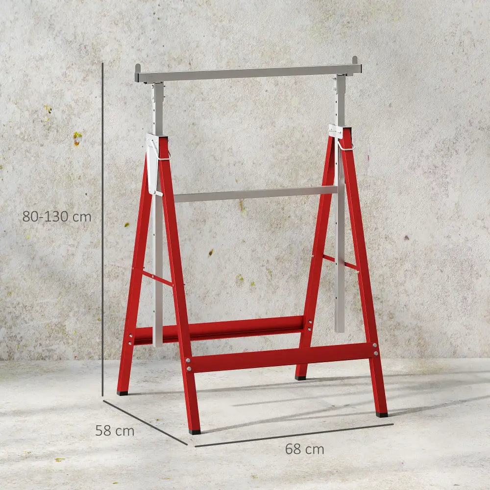 Tréteaux pliants réglables 80–130 cm – lot de 2 en acier - Espagne - tréteaux réglables hauteur 80 130 cm