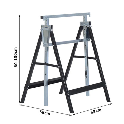 Tréteaux pliants réglables 80–130 cm – lot de 2 - France - tréteaux pliants réglables