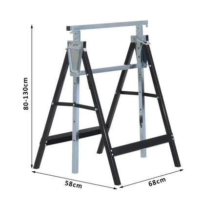 Tréteaux pliants réglables 80–130 cm – lot de 2 - France - tréteaux pliants réglables