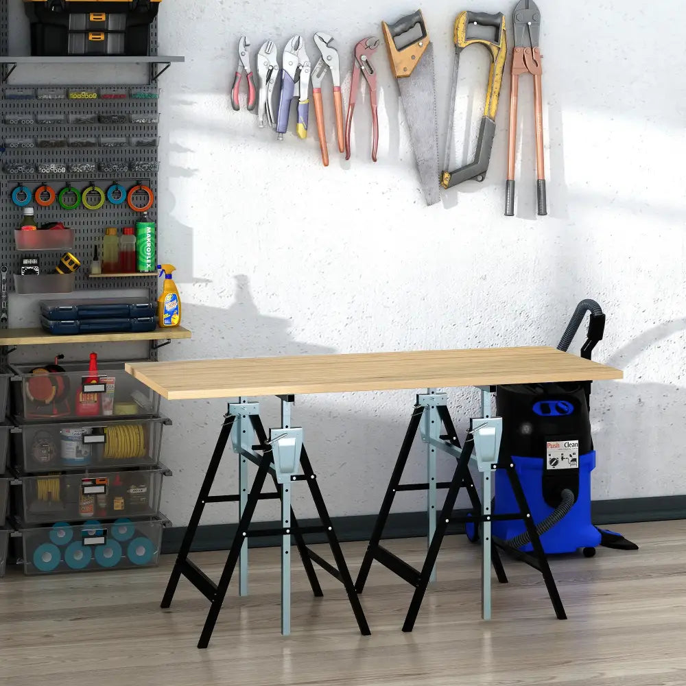 Tréteaux pliants réglables 80–130 cm – lot de 2 - France - tréteaux pliants réglables