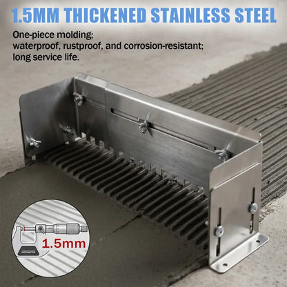 Truelle inox crantée réglable – pose de carrelage – détail 2