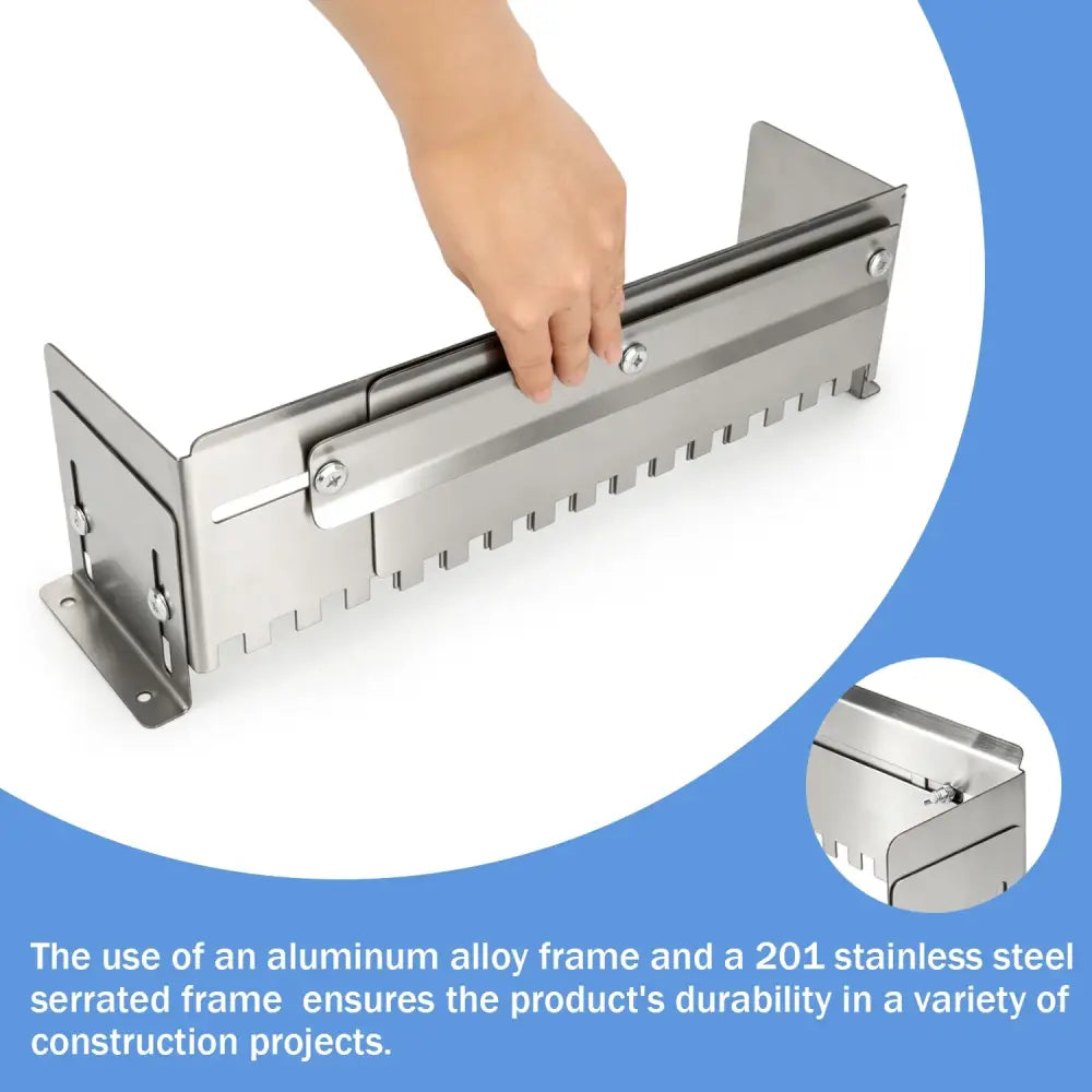 Truelle inox crantée réglable – pose de carrelage – détail 3