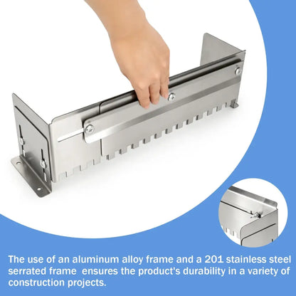 Truelle inox crantée réglable – pose de carrelage – détail 3