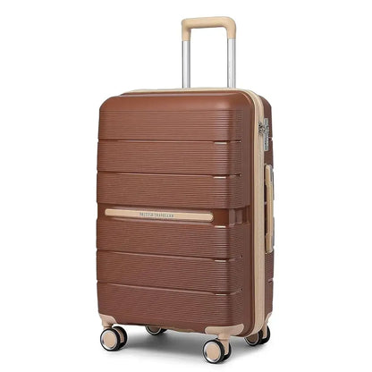 Valise rigide en polypropylène à 8 roues et serrure TSA – variante Brun – XL – 76 × 49,2 × 31 cm
