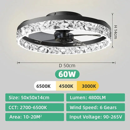 Ventilateur de plafond jelena avec éclairage LED et télécommande Noir Pologne