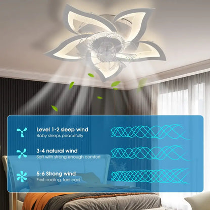 Ventilateur De Plafond LED Moderne Avec Télécommande Silencieuse