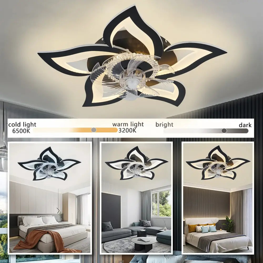 Ventilateur De Plafond LED Moderne Avec Télécommande Silencieuse