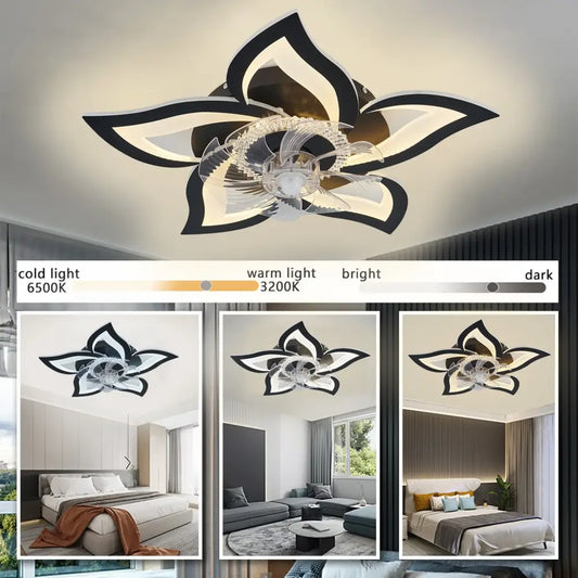 Ventilateur De Plafond LED Moderne Avec Télécommande Silencieuse