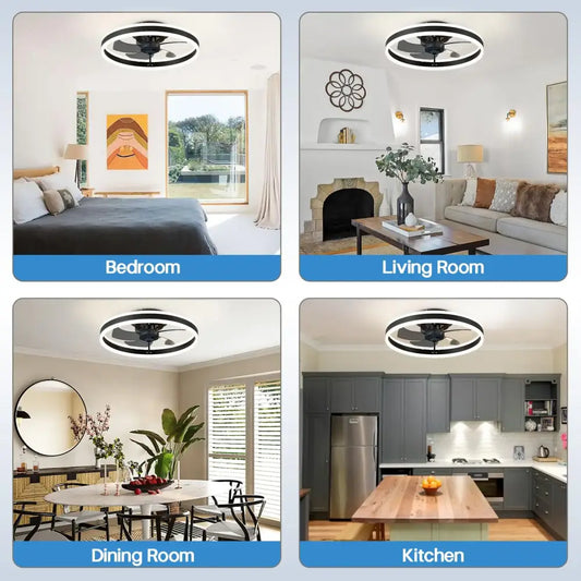 Ventilateur De Plafond Silencieux Télécommande Et LED 6 Vitesses