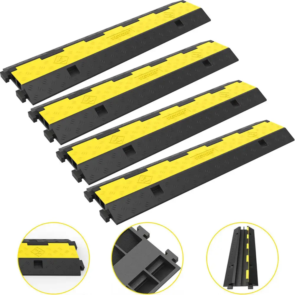 VEVOR Rampe Passe Câbles 2 Canaux Charge 5 T Ralentisseur Parking Trafic 4PCS France
