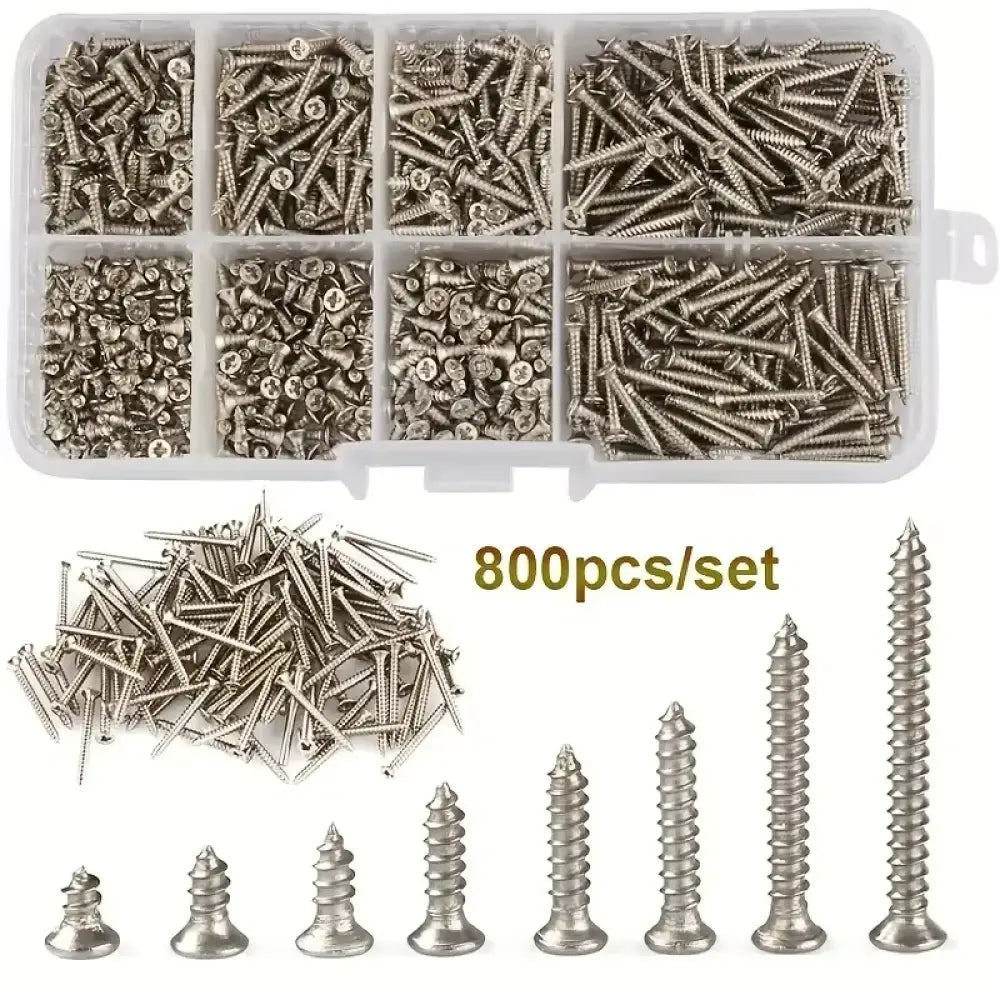 Vis autotaraudeuses M2 pour bois lot de 800 vis à tête plate 800 pcs France