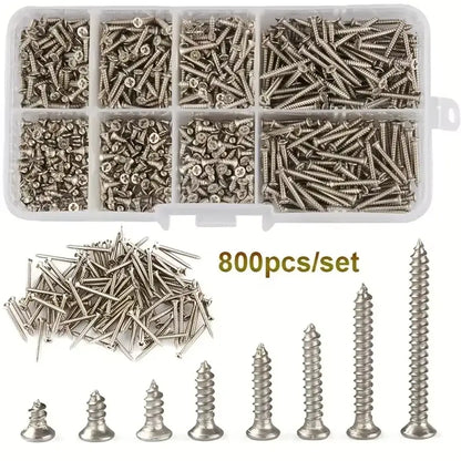 Vis autotaraudeuses M2 pour bois lot de 800 vis à tête plate 800 pcs France
