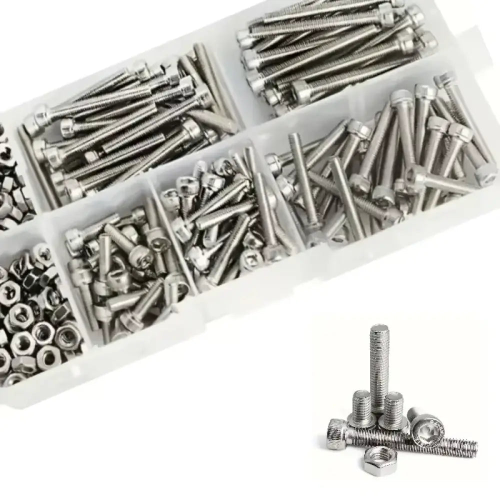 Vis et écrous M3 inox 304 – assortiment 150 pièces - Assortiment 150 pièces / Depuis la France - assortiment vis écrous