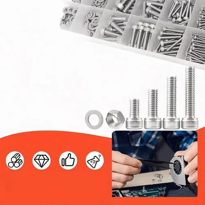 Vis et écrous M3 inox 304 – assortiment 150 pièces - Assortiment 150 pièces / Depuis la France - assortiment vis écrous