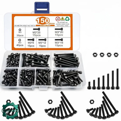 Vis M3 classe 12.9 et écrous – kit 150 pièces - Kit 150 pièces / Depuis la France - vis M3 classe 12.9