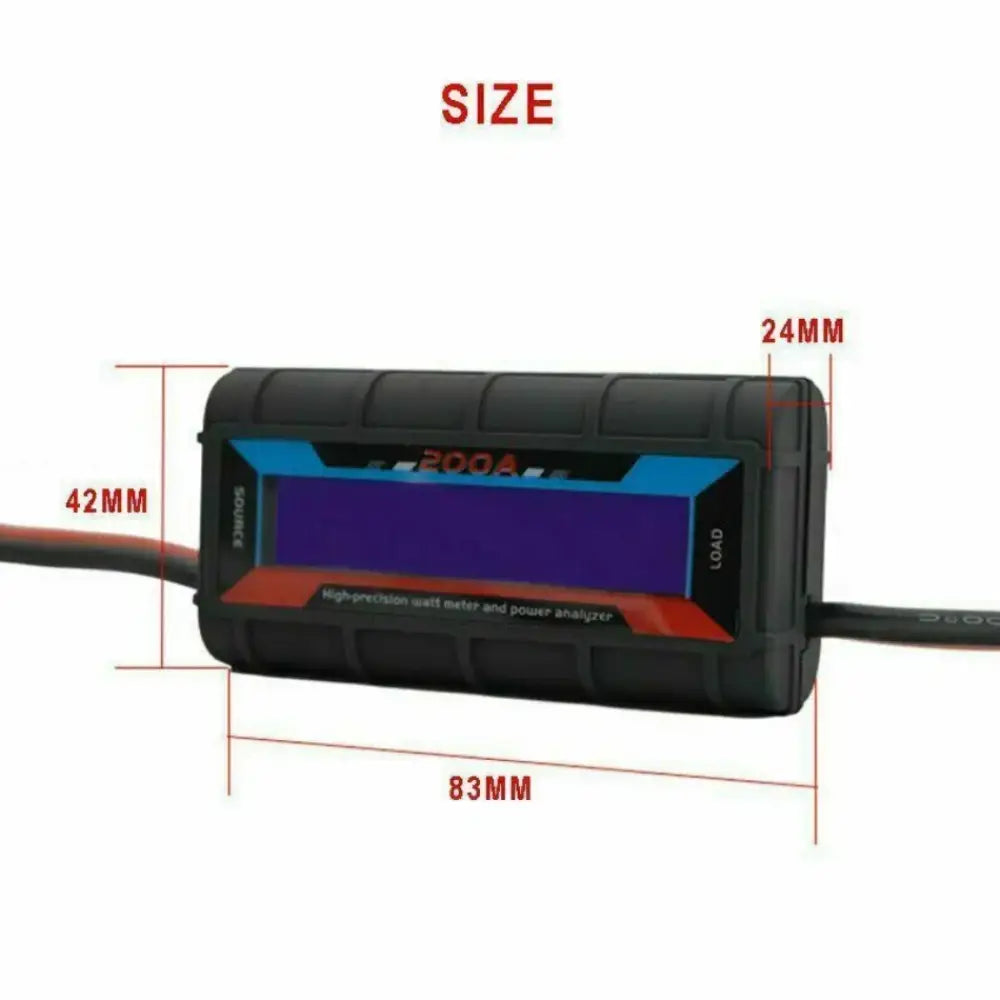 Wattmètre numérique 200 A LCD – analyseur batterie et solaire - 1 pièce / France - Wattmètre numérique