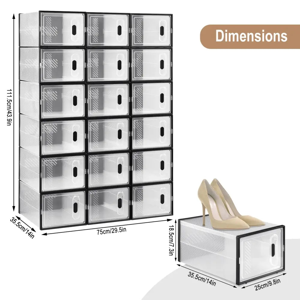WOLTU Boîtes À Chaussures Pliables Magnétiques Avec Porte Transparent 18pcs Allemagne