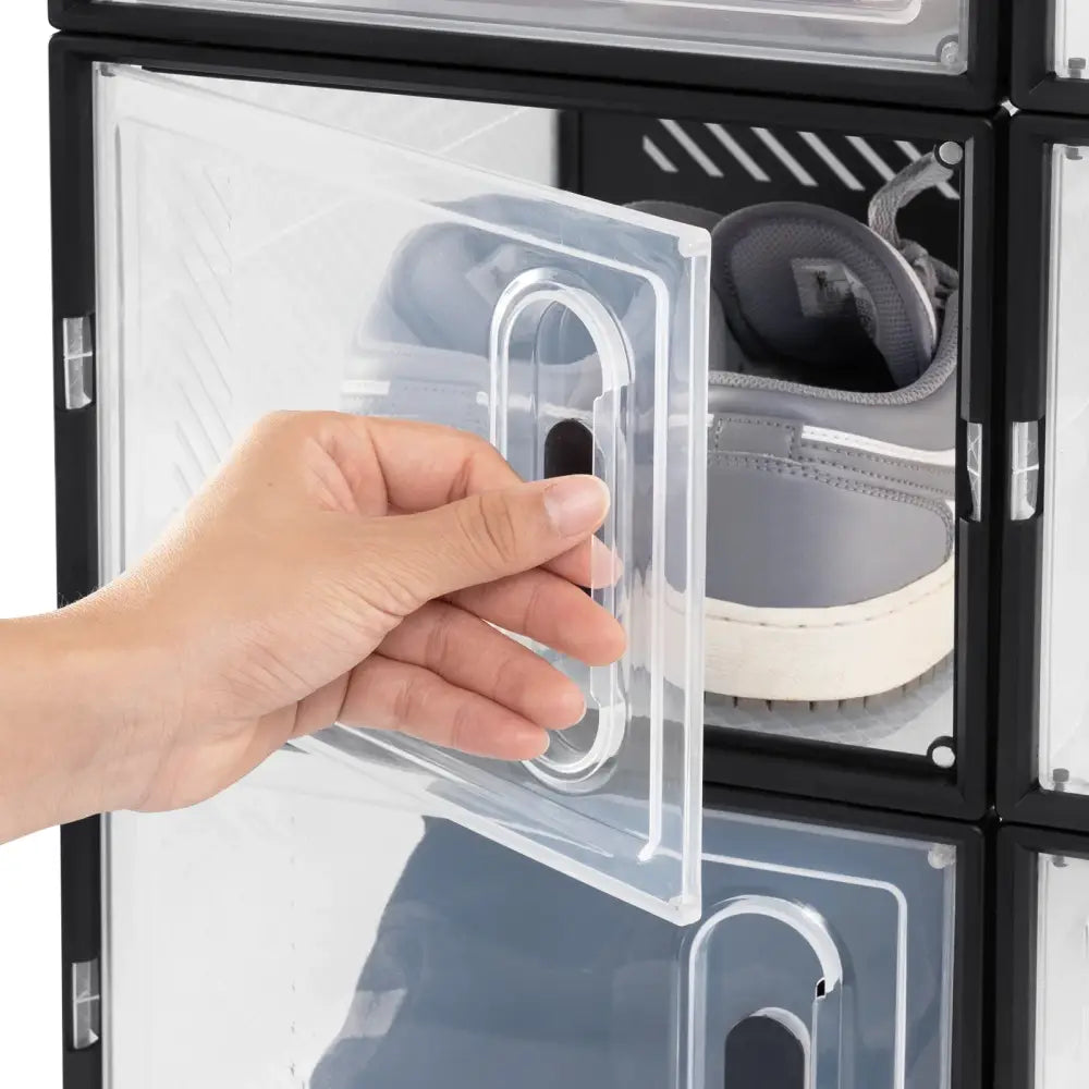 WOLTU Boîtes À Chaussures Pliables Magnétiques Avec Porte Transparent